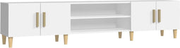 vidaXL - Tv-meubel - 180x31,5x40 - cm - bewerkt - hout - wit