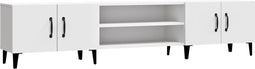 vidaXL - Tv-meubel - 180x31,5x40 - cm - bewerkt - hout - wit