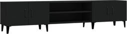vidaXL - Tv-meubel - 180x31,5x40 - cm - bewerkt - hout - zwart