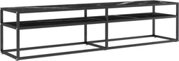 vidaXL - Tv-meubel - 180x40x40,5 - cm - gehard - glas - zwartmarmerkleurig