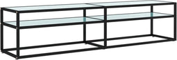 vidaXL - Tv-meubel - 180x40x40,5 - cm - gehard - glas - witmarmerkleurig