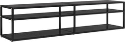 vidaXL - Tv-meubel - 180x40x40,5 - cm - gehard - glas - zwart