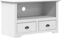 vidaXL - Tv-meubel - 2 - lades - BODO - 91,5x44,5x56 - cm - massief - grenenhout - wit
