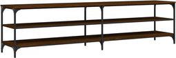 vidaXL - Tv-meubel - 200x30x50 - cm - bewerkt - hout - metaal - bruin - eikenkleur