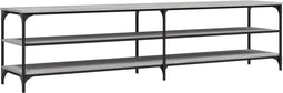 vidaXL - Tv-meubel - 200x30x50 - cm - bewerkt - hout - metaal - grijs - sonoma - eiken