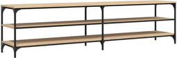 vidaXL - Tv-meubel - 200x30x50 - cm - bewerkt - hout - metaal - sonoma - eikenkleurig