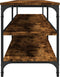 vidaXL - Tv-meubel - 200x30x50 - cm - bewerkt - hout - metaal - gerookt - eikenkleurig