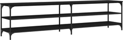 vidaXL - Tv-meubel - 200x30x50 - cm - bewerkt - hout - metaal - zwart