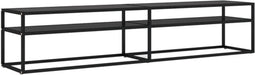 vidaXL - Tv-meubel - 200x40x40,5 - cm - gehard - glas - zwart
