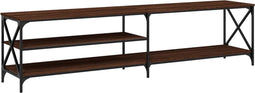 vidaXL - Tv-meubel - 200x40x50 - cm - bewerkt - hout - metaal - bruin - eikenkleur