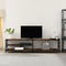 vidaXL - Tv-meubel - 200x40x50 - cm - bewerkt - hout - metaal - gerookt - eikenkleurig