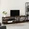 vidaXL - Tv-meubel - 200x40x50 - cm - bewerkt - hout - metaal - gerookt - eikenkleurig