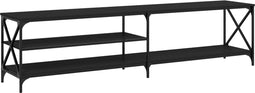 vidaXL - Tv-meubel - 200x40x50 - cm - bewerkt - hout - metaal - zwart