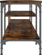 vidaXL - Tv-meubel - 201x35x45 - cm - bewerkt - hout - en - ijzer - gerookt - eikenkleur
