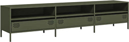 vidaXL - Tv-meubel - 202x39x43,5 - cm - koudgewalst - staal - olijfgroen