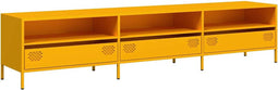vidaXL - Tv-meubel - 202x39x43,5 - cm - koudgewalst - staal - mosterdgeel