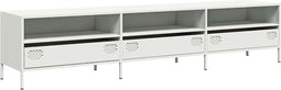 vidaXL - Tv-meubel - 202x39x43,5 - cm - koudgewalst - staal - wit