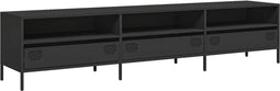 vidaXL - Tv-meubel - 202x39x43,5 - cm - koudgewalst - staal - zwart