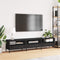 vidaXL - Tv-meubel - 202x39x43,5 - cm - koudgewalst - staal - zwart