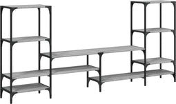 vidaXL - Tv-meubel - 206,5x28,5x95 - cm - bewerkt - hout - grijs - sonoma - eikenkleur
