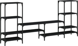 vidaXL - Tv-meubel - 206,5x28,5x95 - cm - bewerkt - hout - zwart