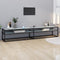 vidaXL - Tv-meubel - 220x40x40,5 - cm - gehard - glas - witmarmerkleurig