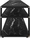 vidaXL - Tv-meubel - 220x40x40,5 - cm - gehard - glas - zwartmarmerkleurig