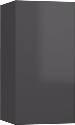 vidaXL - Tv-meubel - 30,5x30x60 - cm - bewerkt - hout - hoogglans - grijs