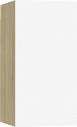 vidaXL - Tv-meubel - 30,5x30x60 - cm - bewerkt - hout - wit - en - sonoma - eikenkleurig