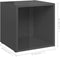 vidaXL - Tv-meubel - 37x35x37 - cm - bewerkt - hout - hoogglans - grijs