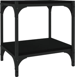 vidaXL - Tv-meubel - 40x33x41 - cm - bewerkt - hout - en - staal - zwart