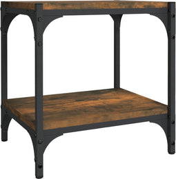 vidaXL - Tv-meubel - 40x33x41 - cm - bewerkt - hout - en - staal - gerookt - eikenkleur