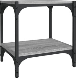 vidaXL - Tv-meubel - 40x33x41 - cm - bewerkt - hout - en - staal - grijs - sonoma - eiken