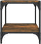 vidaXL - Tv-meubel - 40x33x41 - cm - bewerkt - hout - en - staal - gerookt - eikenkleur