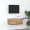 vidaXL - TV-meubel - 60x31x25,5 - cm - bewerkt - hout - artisanaal - eikenkleur