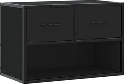 vidaXL - Tv-meubel - 60x31x39,5 - cm - bewerkt - hout - en - metaal - zwart