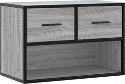 vidaXL - Tv-meubel - 60x31x39,5 - cm - bewerkt - hout - metaal - grijs - sonoma - eiken