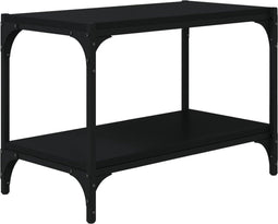 vidaXL - Tv-meubel - 60x33x41 - cm - bewerkt - hout - en - staal - zwart