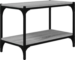 vidaXL - Tv-meubel - 60x33x41 - cm - bewerkt - hout - en - staal - grijs - sonoma - eiken