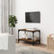vidaXL - Tv-meubel - 60x33x41 - cm - bewerkt - hout - en - staal - bruin - eikenkleur