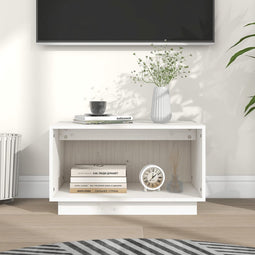 vidaXL - Tv-meubel - 60x35x35 - cm - massief - grenenhout - wit