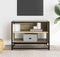 vidaXL - Tv-meubel - 61x40x46 - cm - bewerkt - hout - metaal - sonoma - eikenkleurig