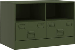 vidaXL - Tv-meubel - 67x39x44 - cm - staal - olijfgroen