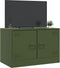 vidaXL - Tv-meubel - 67x39x44 - cm - staal - olijfgroen