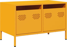vidaXL - Tv-meubel - 68x39x43,5 - cm - koudgewalst - staal - mosterdgeel