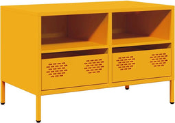vidaXL - Tv-meubel - 68x39x43,5 - cm - koudgewalst - staal - mosterdgeel