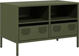 vidaXL - Tv-meubel - 68x39x43,5 - cm - koudgewalst - staal - olijfgroen