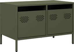 vidaXL - Tv-meubel - 68x39x43,5 - cm - koudgewalst - staal - olijfgroen