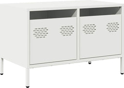 vidaXL - Tv-meubel - 68x39x43,5 - cm - koudgewalst - staal - wit