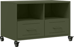 vidaXL - Tv-meubel - 68x39x43,5 - cm - staal - olijfgroen